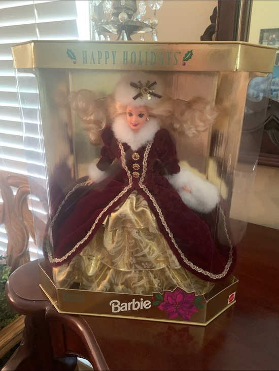 Barbie Other - Barbie Holiday Collector Doll - Burgundy, Gold and White Trim